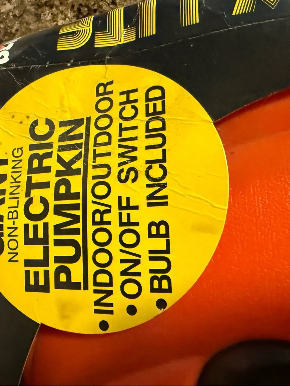 Vintage Blinky Glow Lite Electric Pumpkin Window Light Blow Mold Halloween.
